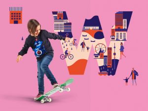 Kind mit Skateboard